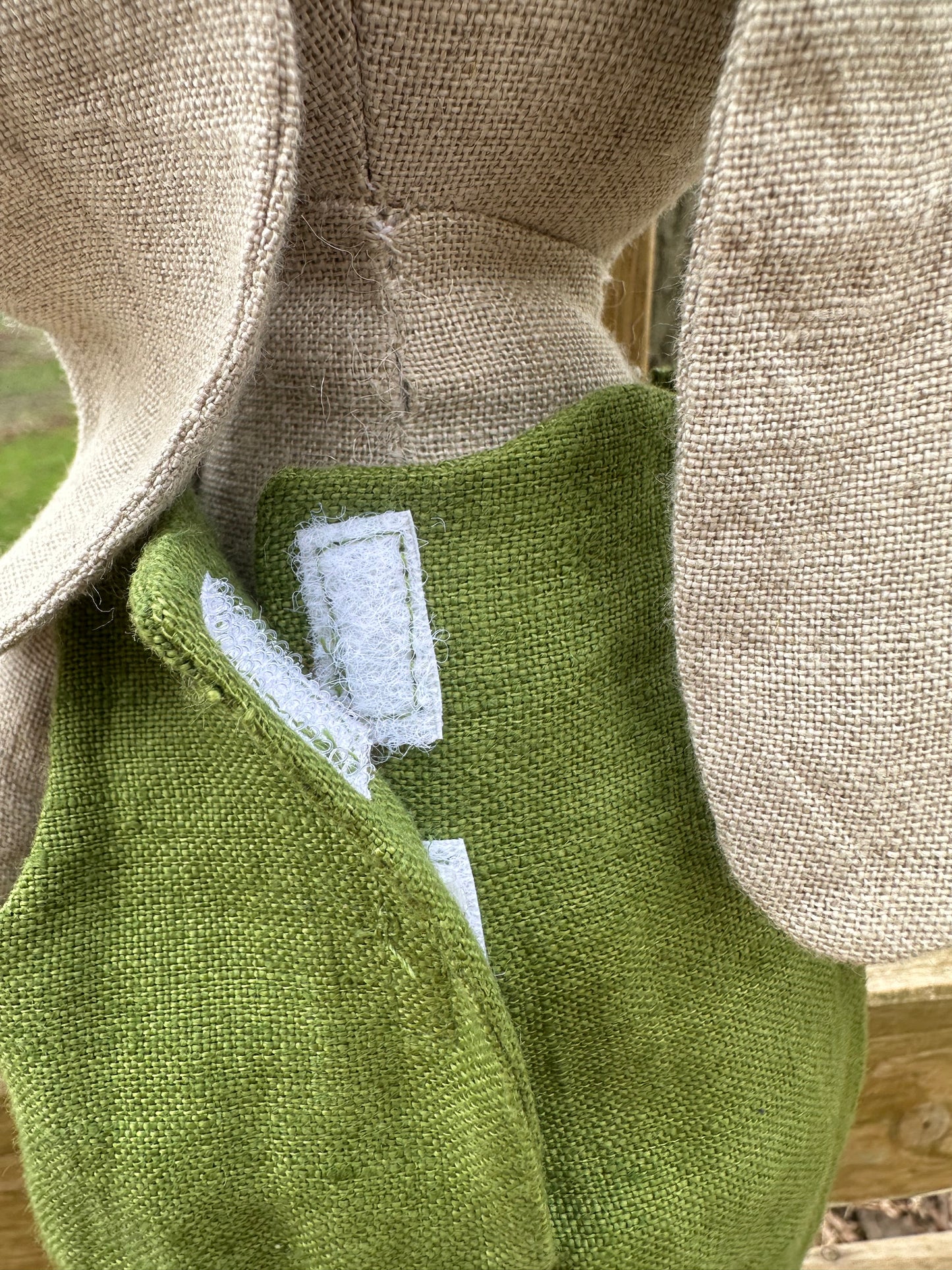 Linen Bunny Plushie w/ Removal Overalls and Beanie Hat | Stuffed Animal Gift | Easter Basket Stuffer